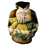 Zylione Unisex 3D Druck Hoodie Weihnachtspullover Sweatshirt Langarm Weihnachten Hoodie Pulli Bluse Tops für Damen und Herren Gr. XXX-Large, grü