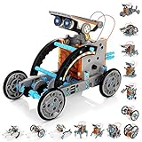 KIDWILL 14 in 1 Solar Roboter Set, STEM Spielzeug Roboter Bausatz Elektronik Baukasten mit Solar Wissenschaft, Experimente Spielzeug für Kinder ab 10 Jahren(Grau-Blau)