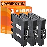 Gorilla-Ink 3 Patronen XXL kompatibel mit Ricoh GC-41 GC41 Black | Für Lanier SG3100 SNW SG3110 DN SG3110DNW SG3110 SFNW SG7100DN NRG SG 3100 Series SG 3110 DN SG 3110 DNW NRG SG-K 3100 DN