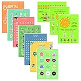 10 Stück pädagogische Lernplakate Lernposter für Kinder Grundschule Schule Deko Kleinkinder Poster Vorschule Lesen Schreiben ABC Alphabet Buchstaben Zahlen Lernen Montessori DINA4 Poster DEUTSCH