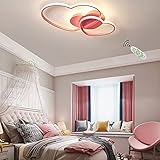 Kinderzimmerlampe LED Deckenleuchte Modern 3 Herzform Designer-Lampe 3000K-6500K Decken Deko-Lampe Dimmbar 3780LM Pendelleuchte für Mädchen Jungen Schlafzimmer Kinderzimmer Wohnzimmer Lamp