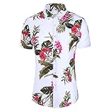 Jinyuan 12 Styles Mode Sommer Herren Kurzarm Hawaii-Hemden Casual Floral Shirt Regular Fit Urlaub Strand Kleidung 5XL 6XL 7XL Gr. 58, CS-011