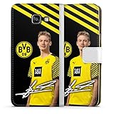 DeinDesign Klapphülle kompatibel mit Samsung Galaxy A5 (2016) Handyhülle aus Kunst Leder weiß Flip Case Julian Brandt Borussia Dortmund BVB