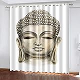 JJDSL 2er Set Verdunkelungsvorhang Weiße Statue 183 x 214 cm Gardinen Blickdicht Vorhang Schlafzimmer Ösen Vorhänge Blick