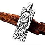 Odins Amulett Anhänger Wikinger Halskette, Herren Edelstahl Schmuck Mit Lederseil Kette, Nordic Frauen Vintage Party Kleidung M