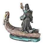 Foxglove Harz Ornamente, Angst Fluch Sensenmann Figur, westliche Todesgott Figur, traditionelle leuchtende Fährmann Harz Statue Hausgarten Dek