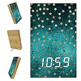 Indimization Digitaler Wecker Kinder Goldsterne Wach auf Jungen Mädchen Wecker mit Schlummer Nachttisch LED Nachtlichtuhr Kinder 6.2x3.8x0.9
