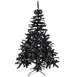 FineHome Künstlicher Weihnachts Tannenbaum Weihnachtsbaum 120cm-150cm-180cm Christbaum inkl Stände, Farben:Schwarz, Größen:180