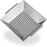 BSDVSKV5CAS Gemüsekorb Grillschalen Große Grillschale Grillpfanne Grillzubehör Heavy Duty grillschale Edelstahl Grill gemüseschale, grillpfanne für Veggie & Kabob, für alle Grills und G