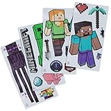 Paladone Minecraft Decals Wandaufkleber aus Vinyl, ablösbar, 4 Bög