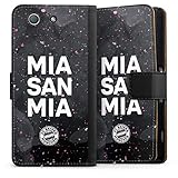 DeinDesign Klapphülle kompatibel mit Sony Xperia Z3 Compact Handyhülle aus Leder schwarz Flip Case Mia San Mia Girl Style FC Bayern Mü