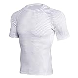 Xjp Männer Kurzarm Fitness Sport Fitnessstudio T-Shirt Serpentin Laufender Yoga Athletic Top Blouse (3XL, Weiß)