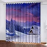 TTBBBB Vorhang Kinderzimmer Farbe Haus schön B 150 x H 166 cm Junge ​mit Mädchen Schlafzimmer Wohnzimmer Kinderzimmer - 3D Digitaldruck mit Ösen Thermo Vorhang