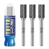 Hartmetall-Frässtifte 6.35 mm Schaft, SA-3 massives Wolfram, Doppelschnitt, Rotationsschleifer-Bits – Zubehör für Makita, Fordom, Dewalt, Metallbearbeitung, Schleifen und Gravieren (3)