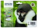 Epson Original T0895 Affe, wisch- und wasserfeste Tinte (Multipack, 4-farbig) (CYMK)