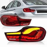 UXZEB OLED Rückleuchten für BM-W M4 4 Series F32 F33 F36 F82 F83 2014-2020 Lightbar Heckleuchten, Rücklicht mit Dynamik Blinker, Nicht bestätigt (Rot 1)