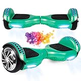 SISIGAD Hoverboard 6,5 Zoll Offroad hoverboards für Kinder und Jugendliche, Bluetooth Lautsprecher & LED Leuchten Self Balance Board, 2X 300 Watt Motoren Self Balance S