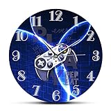 30CM Acryl Wanduhr Lightning Gamepad Spielzimmer Wanduhr Videospiel Controller Designer Gamer Uhr Wanduhr Gaming Room Joystick Wandkunst Dek