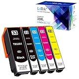 LxTek Kompatibel Tintenpatrone als Ersatz für Epson 33XL Multipack für Epson XP-7100 XP-540 XP-530 XP-640 XP-645 XP-630 XP-635 XP-830 XP-900 (Foto Schwarz, Schwarz, Cyan, Magenta, Gelb, 5er-Pack)