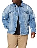 Urban Classics Herren und Jungen Jeansjacke Ripped Denim Jacket, Oversize destroyed Look Jacke, bleached, Größe XL