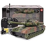 ZHRENXN RC Tank Car 4-Kanal 2.4G Wiederaufladbares Elektrisches Spielzeug Mit Licht- Und Soundeffekten Turm Rotierender RC-Panzer Hochgeschwindigkeits-Klettern Militärmodell-Panzer Ein Weihnachtsgeb