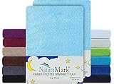 NatureMark 2er Pack Kinder FROTTEE Spannbettlaken, Spannbetttuch kuschelig weich, für Babybett und Kinderbett | 70x140 cm - Hell b