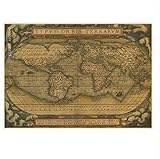 LGXINGLIyidian Vintage Weltkarte Home Decoration Detaillierte Antike Leinwand Poster Retro Poster Globe Alte Welt Seekarte M228N 40X60C