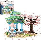 Sakura Tree Pavillon Bausteine Spielzeug mit Licht 1106 Teile, kompatibel mit Lego S