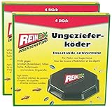 REINEX 8er Pack (2x4) Ungezieferdose Köderdose Ungeziefergift Kakerlaken Silb