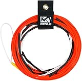 MESLE Wakeboard Haupt-Leine Ten 80', Non-Stretch Silikon Rope, Länge 24,4 m - 15,2 m, 7 Sektionen, Dyneema-Silikon Wettkampf-Seil, schwimmend, inkl. Rope Keeper, Farbe:orang