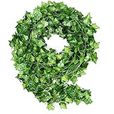 Sylbapestry Efeu-Girlande, künstliches Efeublatt, Wanddekoration für Hochzeitsparty, 12 Stück