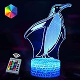 3D-Illusions-Nachtlicht, Pinguin, Heimdekoration, Kinder, Geschenke, Heimbüro, Dekoration, Lamp