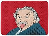 AoLismini Fußmatten Bad Teppiche Outdoor/Indoor Türmatte 14. November Porträt von Albert Einstein Physiker Chemiker und Mathematiker in Retro Comic Pop Bad Dekor Teppich B