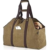 GAGAKU Extra Großer Brennholz-Holzträger Wasserdichter Leinwand Brennholzhalter Holzträger Shopper Kaminofen Aufbewahrungstasche - B