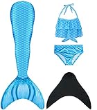 shepretty meerjungfrauenflosse mädchen Meerjungfrauenschwanz Zum Schwimmen mit Meerjungfrau Flosse Kinder,G4-130