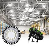 LED UFO Industrielampe,50W Werkstatt LED Hallenstrahler Hallenbeleuchtung Kaltweiß 6500K,5000LM LED Hallenstrahler,LED High Bay Licht für Deckenleuchte,Hallenbeleuchtung,Werkstattbeleuchtung