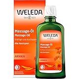 WELEDA Bio Arnika Massage-Öl 200 ml - pflegendes Naturkosmetik Körper Öl gegen Verspannungen und Verkrampfungen der Muskeln. Ideal für vor und nach dem Sp