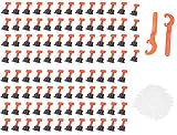Ejoyous Fliesen Nivelliersystem Kit 100 STK Fliesenausgleichssystem Wiederverwendbar Verstellbar Fliesen Leveler Kit mit 2 Spezialschlüssel 500 Fliesenkreuze für Fliesenlegen BAU Mauern und Bö
