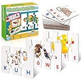 Stfitoh Kinderspielzeug ab 3 4 5 6 7 Jahre, Scrabble Buchstaben Lernen Spielzeug ab 2-7 Jahre Mädchen Lernspiele ab 2-7 Jahre Geschenke Weihnachten Buchstaben Spiel Geschenk Junge Mädchen 2-7 J