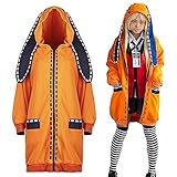 Runa Yumeko Cosplay Anime Kostüm für Mädchen Frauen, Kakegurui Langohriger Kaninchen Mantel mit modische Socken, Japanische Schuluniform Outfit Kleid für Cosplay Karneval Geburtstag Party ( S )
