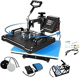AONESY Pro 5-in-1 Kombi Transferpresse für T-Shirt Hut Deckel Tasse Becher Platte,38x 30.5 cm Multifunktionale Digitale Wärmeübertragung ssublimations Maschine mit 360-Grad-Drehung