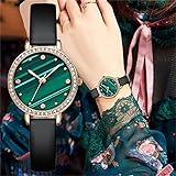 Neuer Damenmode-Ledergürtel mit simulierter Quarz-Rechteckuhr Personalisierte Leather Quartz Wrist Watch wasserdichte Uhren Elegant Kleid Uhren für Frauen Mädchen Hochzeit, Valentinstag