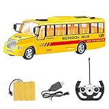 Schulbus Hoher wiederaufladbarer elektronischer Hobby-LKW für Kinder Gummi-Reifen Radio Fernbedienung Bus Großes Geschenk für Kinder, Jungen & Mädchen Geschwindigkeit Racing & Modell Auto Spielzeug