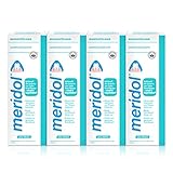 meridol Mundspülung, 4 x 400 ml - antibakterieller Effekt, für gesunde Zähne & Zahnfleisch, ohne Alk