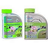 OASE 43137 AquaActiv AlGo Universal Algenvernichter 500 ml - effektiver Algenentferner für Gartenteich ideal gegen Algen Fadenalgen Schwebealgen Schmieralgen & Wasserklärer AquaActiv PondClear, 500