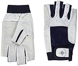 BluePort Erwachsene (Unisex) Segelhandschuhe aus Leder-5 Finger frei XL, weiß