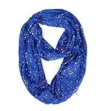 Qirun Damen Winter Unendlichkeitsschal mit Glitzer-Pailletten, versteckter Reißverschluss, Tasche, S