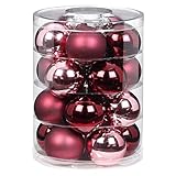 Magic Weihnachtskugeln Glas 6cm, 20 STK. Christbaumkugeln, Farbe: Berry Kiss (Beere Glanz matt)