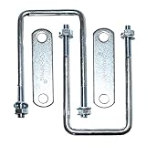 Old-Harvest 2X U-Bügel mit Gegenplatte 140mm Länge x 73mm Breite Deichselbox Zurrbügel M10 Bügelschraube Gewindebügel Bügelschelle Halterung N
