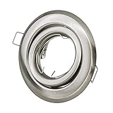 LED & Halogen Decken Einbaustrahler Tommy, Farbe Edelstahl gebürstet, ohne Leuchtmittel + GU10 230V & GU5.3 12V Fassung